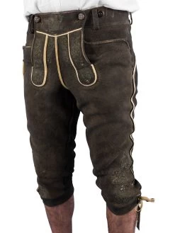 Meindl Trachtenlederhose Kniebund Andechs Hirsch S&auml;misch Ahorn