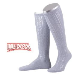 Damenkniestrumpf Wei&szlig; Lusana L6665-26