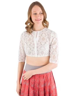 Dirndlbluse Aus Spitze Hochgeschlossen Berwin & Wolff Weiss 315340