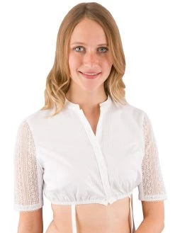 Dirndlbluse Stretch Gottseidank Lilly Wei&szlig; A000737