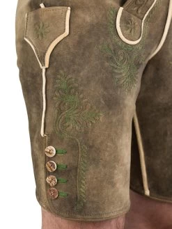 Meindl Lederhose Kurz Ebensee Hirsch S&auml;misch Altschwarz -Trachten Verkauf ebensee meindl lederhose kurz altschwarz farbe beige 163