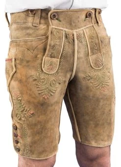 Erzherzog-Johann Meindl Lederhose Kurz Altschwarz