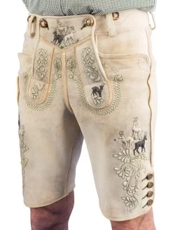 Meindl Lederhose Kurz Gamsleiten Hirsch S&auml;misch Ice Hirsch