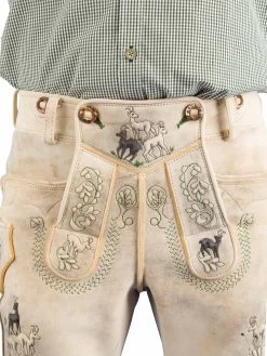 Meindl Lederhose Kurz Gamsleiten Hirsch S&auml;misch Ice Hirsch -Trachten Verkauf gamsleiten meindl lederhose kurz ice hirsch 263