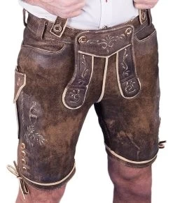 Herren Kurze Lederhose Schorsch-2 Wax