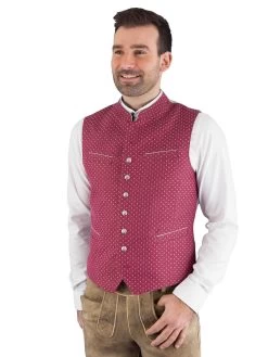 Herrenweste Wenger Ludwig Hochgeschlossen Beere