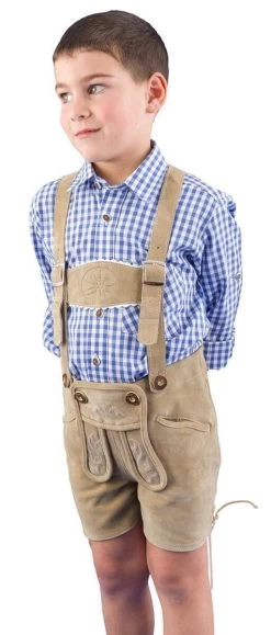 Kinder Lederhose Kurz 60018 Beige -Trachten Verkauf kinder lederhose kurz 60018 beige3