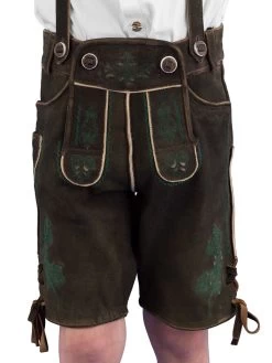 Kinder Lederhose Kurz Kid 504 Altschwarz-GF20