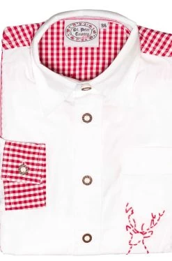 Kinder Trachtenhemd St&uuml;tzle St. Peter Trachten 70.191 Weiss Rot -Trachten Verkauf kinder trachtenhemd stuetzle st peter trachten 70191 weiss rot3
