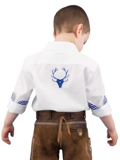Kinderhemd Gweih & Silk Felix Wei&szlig; Blau -Trachten Verkauf kinderhemd gweih silk felix weiss blau3