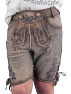Kinderlederhose Grau Blau Wildbock Krüger 89694