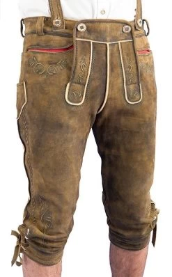 Kniebundlederhose Hodalump Braun