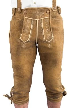 Kniebundlederhose Da Wilderer Max-Vagabund Rauchgold