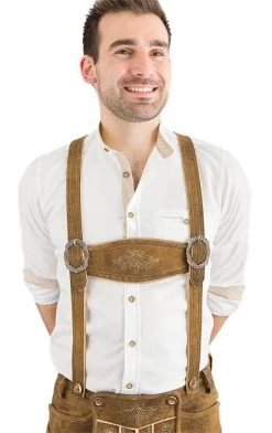 Kniebundlederhose Da Wilderer Max-Vagabund Rauchgold -Trachten Verkauf kniebundlederhose max vagabund rauchgold farbe gold3