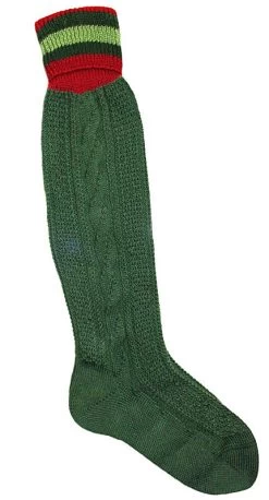 Kniestrumpf Lusana L8995R3-192035 Gr&uuml;n Rot