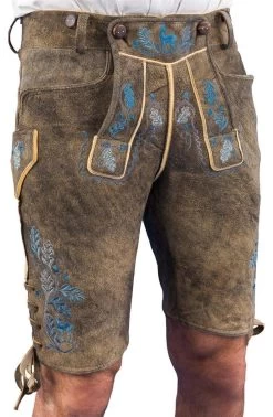 Kochelsee Meindl Lederhose Kurz Altschwarz -Trachten Verkauf kochelsee meindl lederhose kurz altschwarz farbe braun 146