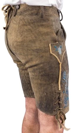Kochelsee Meindl Lederhose Kurz Altschwarz -Trachten Verkauf kochelsee meindl lederhose kurz altschwarz farbe braun 147