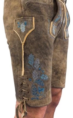 Kochelsee Meindl Lederhose Kurz Altschwarz -Trachten Verkauf kochelsee meindl lederhose kurz altschwarz farbe braun 148