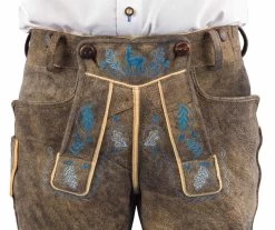 Kochelsee Meindl Lederhose Kurz Altschwarz -Trachten Verkauf kochelsee meindl lederhose kurz altschwarz farbe braun 149
