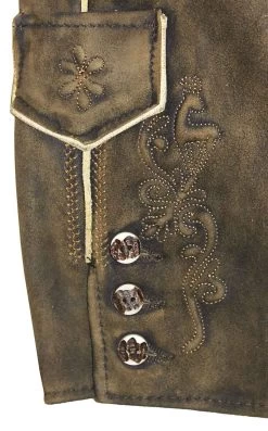 Kurze Lederhose Damen Da`Wilderer Nena Latz WB Braun Used -Trachten Verkauf kurze lederhose damen dawilderer nena latz wb braun used3