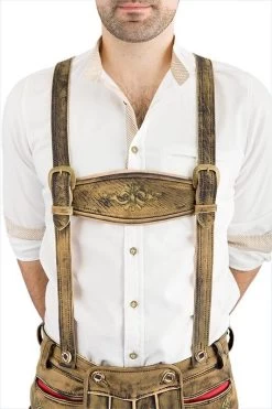 Kurze Lederhose Da Wilderer Hodalump Altbraun Used -Trachten Verkauf kurze lederhose hodalump altbraun used farbe braun3