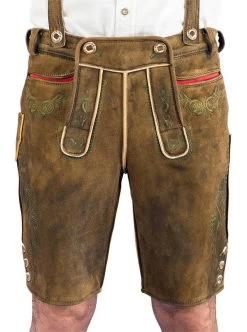 Kurze Lederhose Da Wilderer Hodalump Braun Used