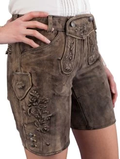 Spieth & Wensky Kurze Lederhose Damen Vintage Wildbock Spieth & Wensky Nafisa ZV Lehm Sand -Trachten Verkauf kurze lederhose spieth wensky nafisa zv lehm sand3
