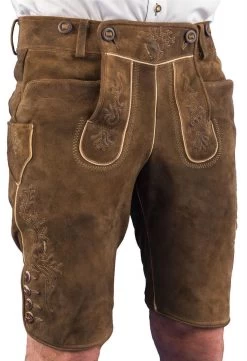 Meindl Lederhose Kurz Lampoding Wildbock (Ziege) Bisam