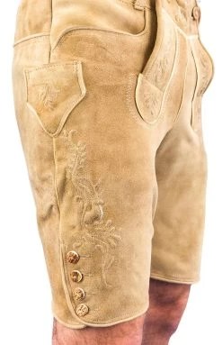 Meindl Lederhose Kurz Lampoding Wildbock (Ziege) Eiche -Trachten Verkauf lampoding meindl lederhose kurz eiche farbe gold 153