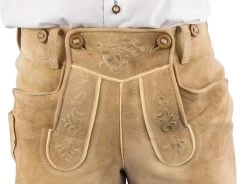 Meindl Lederhose Kurz Lampoding Wildbock (Ziege) Eiche -Trachten Verkauf lampoding meindl lederhose kurz eiche farbe gold 154
