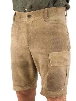 Lederhose Cargo Short Arbeitshose Handwerkerlederhose Rohn-Moden Worker Wildbock Antikbraun