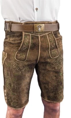 Lederhose Kurz Maddox Alpspitze Braun Antik