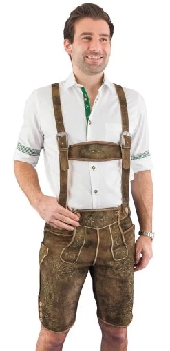 Lederhose Kurz Maddox Alpspitze Braun Antik -Trachten Verkauf lederhose kurz maddox alpspitze braun antik farbe braun 123