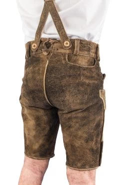 Lederhose Kurz Maddox Alpspitze Braun Antik -Trachten Verkauf lederhose kurz maddox alpspitze braun antik farbe braun 125