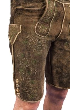 Lederhose Kurz Maddox Alpspitze Braun Antik -Trachten Verkauf lederhose kurz maddox alpspitze braun antik farbe braun 126