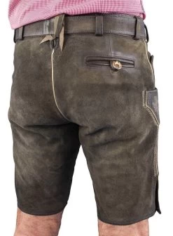 Lederhose Kurz Maddox Ammersee Smoke Ant -Trachten Verkauf lederhose kurz maddox ammersee smoke ant farbe grau 123