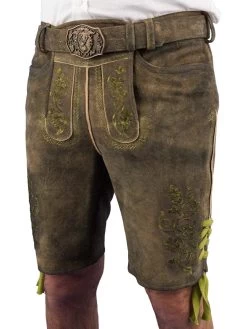 Spieth & Wensky Lederhose Kurz Spieth & Wensky Degenhard Wurzel/h. Gr&uuml;n