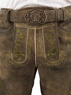 Spieth & Wensky Lederhose Kurz Spieth & Wensky Degenhard Wurzel/h. Gr&uuml;n -Trachten Verkauf lederhose kurz spieth wensky degenhard wurzel h gruen farbe braun 123