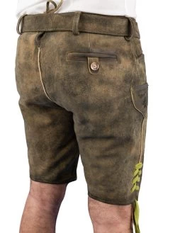 Spieth & Wensky Lederhose Kurz Spieth & Wensky Degenhard Wurzel/h. Gr&uuml;n -Trachten Verkauf lederhose kurz spieth wensky degenhard wurzel h gruen farbe braun 124