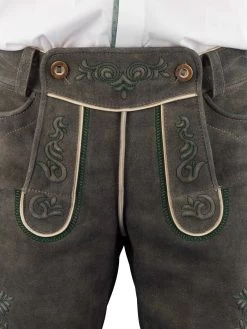Lederhose Kurz Wildbock Ledergott Seidel Modell Ralf Schlamm Stick Tanne -Trachten Verkauf lederhose kurz wildbock grey ledergott seidel modell ralf grey3