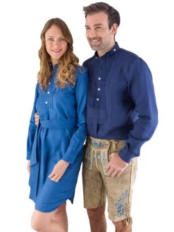 Leinenkleid Pfoadkleid Blusenkleid Hund Sans Scho Mittelblau -Trachten Verkauf leinenkleid pfoadkleid blusenkleid hund sans scho mittelblau3