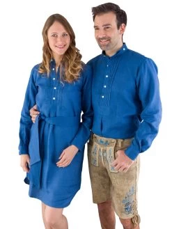 Leinenkleid Pfoadkleid Blusenkleid Hund Sans Scho Mittelblau -Trachten Verkauf leinenkleid pfoadkleid blusenkleid hund sans scho mittelblau4
