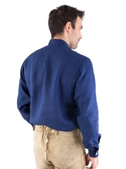 Leinenpfoad Leinenhemd Stehkragenhemd Hundsansscho Dunkelblau KlassischerSchnitt -Trachten Verkauf leinenpfoad leinenhemd stehkragenhemd hundsansscho dunkelblau klassischerschnitt5