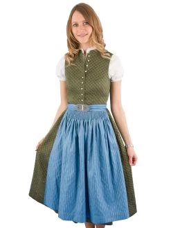 Midi Dirndl Gottseidank MagdaMTE Stretch Gartengr&uuml;n Wasser