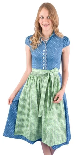 Midi Dirndl H. Moser Gunda/Susi 56441 5319 Blau Grün 1350