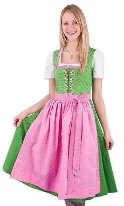 Sportalm Midi Dirndl Kirchdorf Gr&uuml;n Rosa