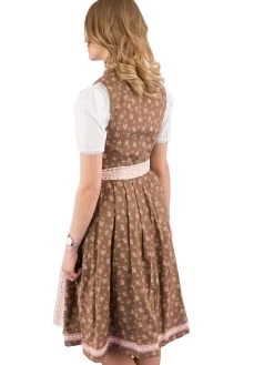 Midi Dirndl MarJo Lauben Braun / Rosa -Trachten Verkauf midi dirndl marjo lauben braun rosa3