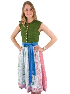Midi Dirndl Sportalm Pramet Gr&uuml;n Rot