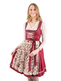 Mini Dirndl MarJo Dalinda Bordeaux/creme -Trachten Verkauf mini dirndl marjo dalinda bordeaux creme5