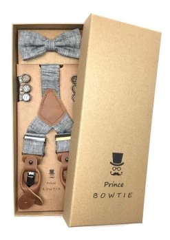 Set Hosentr&auml;ger Und Fliege Seidenfalter 88003 Fb. 3 Grau